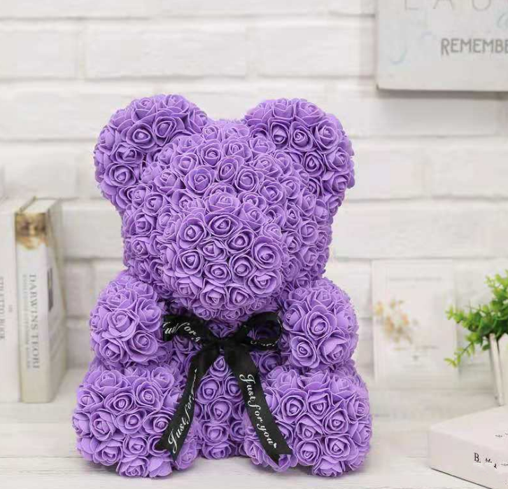 25cm Cute Flower Rose Bear Handmade Valentines Day 2020 Gift